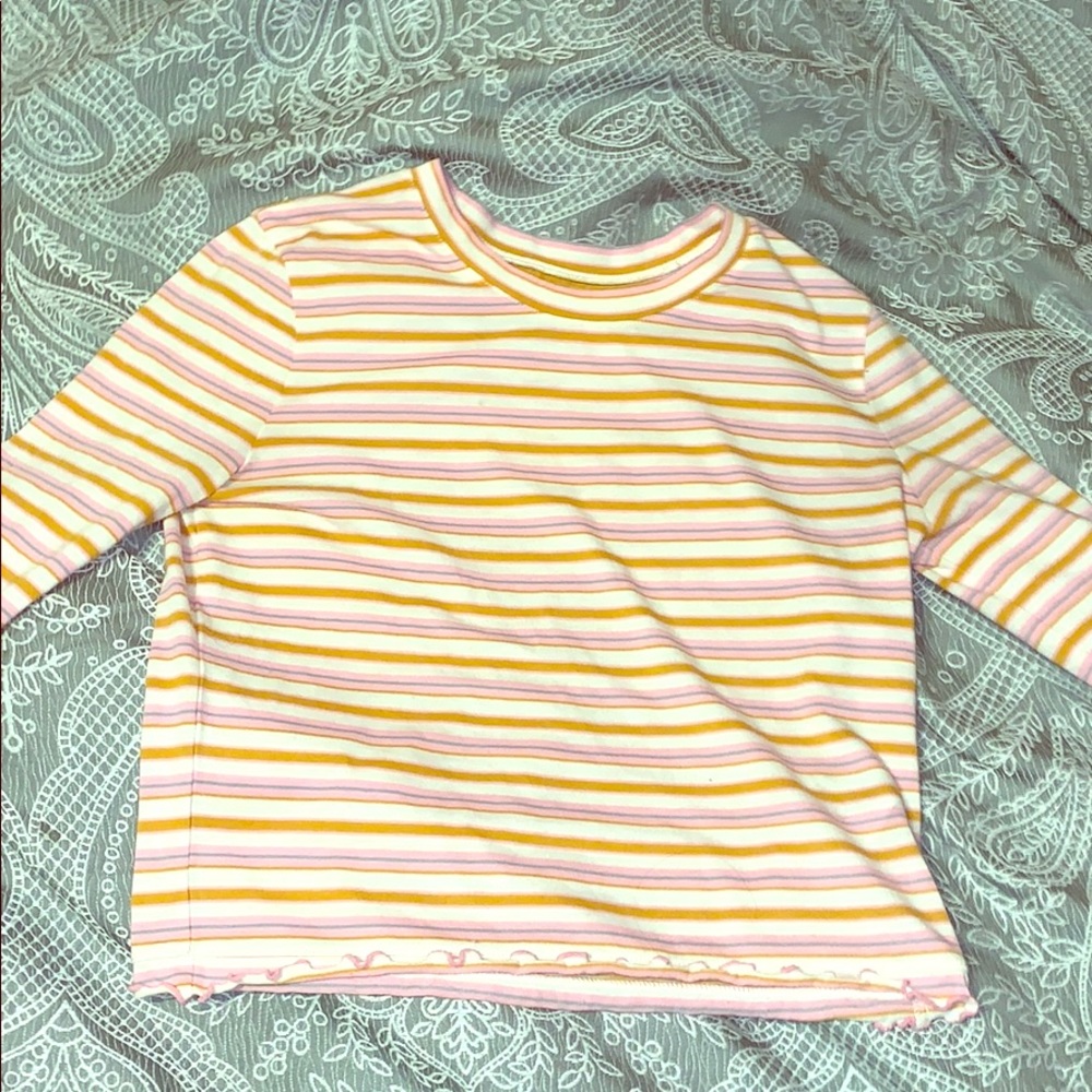 CROPPED MADEWELL LONG SLEEVE SHIRT LETTUCE EDGES